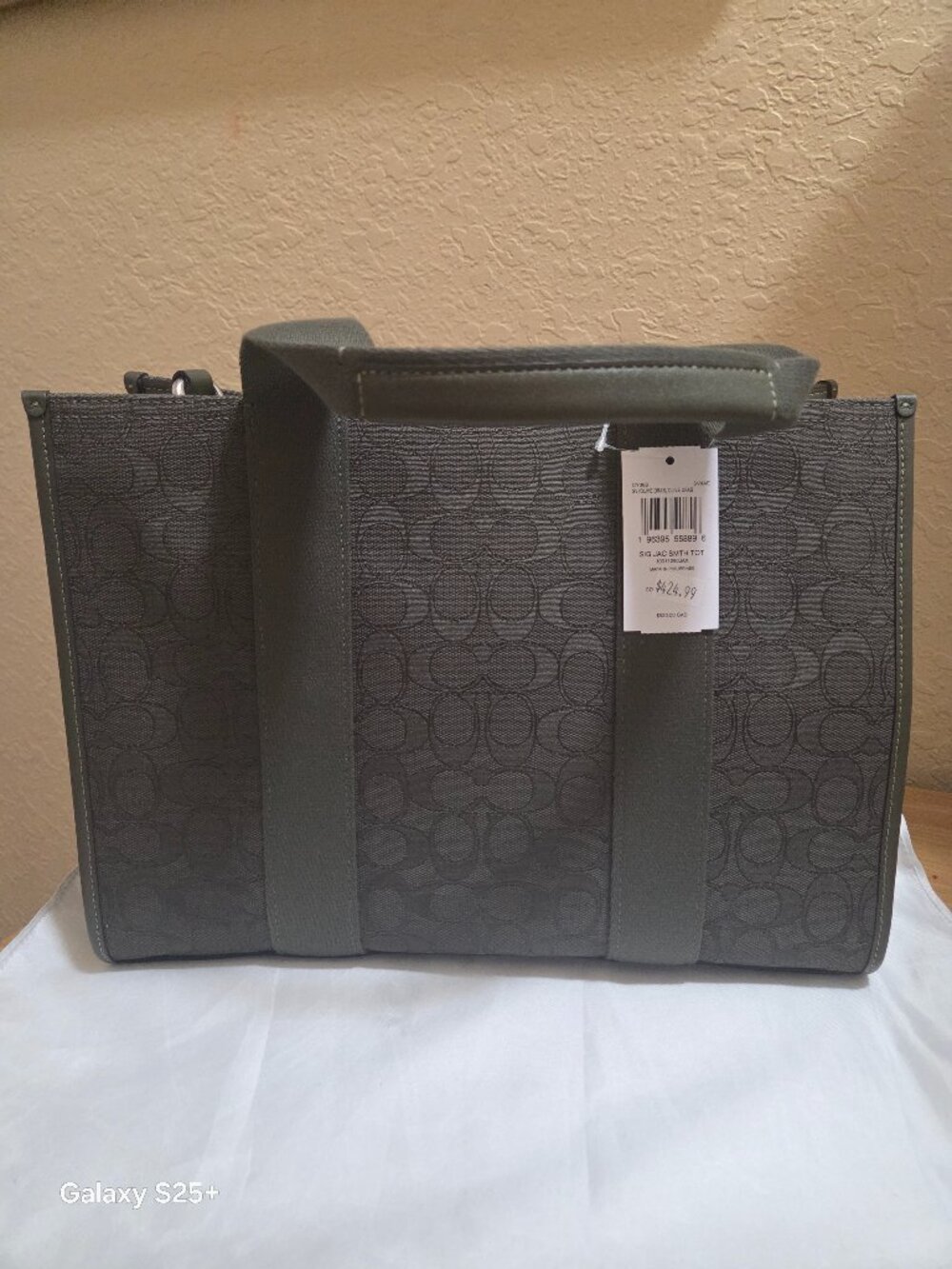 Coach Signature Jacquard Smith Tote Bag Olive green